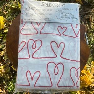 Ikea heart duvet and pillowcases(2) NWT
